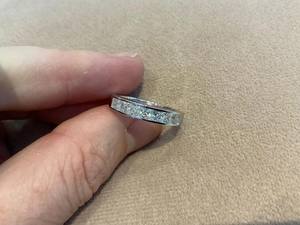 Anillo de Diamante Moissanita Plateado 925, Corte Princesa, VVS, Anillo de Eternidad para Mujer, Boda, Compromiso, Fiesta - Product Image 2