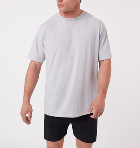 เสื้อยืดคอกลมผ้าฝ้ายบ็อกซี่เข้ารูปหนาทรงโอเวอร์ไซส์สำหรับผู้ชาย - Product Image 2