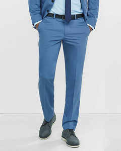 Pantalon habillé décontracté droit en toile pour homme, nouvelle collection, taille mi-haute, devant plat, 100 % coton, écologique, haute qualité, prix abordable - Product Image 4