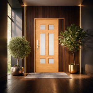 Porte de salle de bain en PVC de qualité supérieure, étanche, résistante au feu et aux termites, pour chambre, cuisine, maison, style moderne et design. - Product Image 1