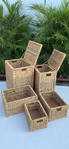 Hand-woven Seagrass Water Hyacinth Baskets Eco-friendly storage solutions for apparel toys decor. - Product Image 3