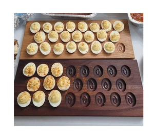 Plateau de service en bois naturel pour œufs à la coque, avec 12 emplacements pour servir et ranger les œufs, idéal pour la table. - Product Image 4