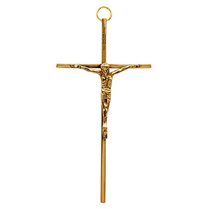 Crucifijo de Pared Chapado en Oro |   Cruz Católica INRI para Iglesia y Hogar – DOUBLE VEE EXPORTS - Product Image 1