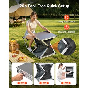Armoire de rangement pliable pour le camping, table légère en aluminium portable, station de cuisine compacte - Product Image 3
