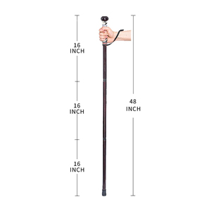 Bâton de randonnée en bois réglable de qualité supérieure avec sangle de poignet en cuir à verrouillage rapide, embout métallique, canne de trekking légère pour l'extérieur - Product Image 2