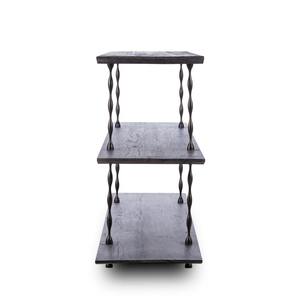 Mesa Consola Metálica Moderna para Sala de Estar, 3 Niveles, Estante Abierto, Acabado Gris Oscuro con Patas de Metal - Product Image 6