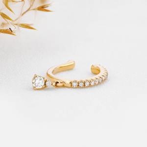Pendientes de Oro de 14K con Diamante Cultivado en Laboratorio en Forma de Lágrima, Pendientes Minimalistas con Diamantes para Mujer, Joyería Elegante para Uso Diario - Product Image 4