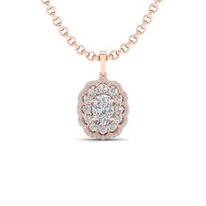 Colliers pendentifs REYES en moissanite taille coussin de 3,44 carats pour femmes, prix de gros, or rose 14 carats, cadeaux de mariage, bijoux fins - Product Image 2