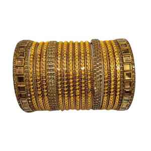 Ensemble de bracelets de mariage islamiques tendance de luxe pour femmes, finition polie haute brillance, style traditionnel Meenakari - Product Image 4
