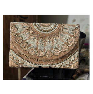Indian Fashion Style Handmade Beaded Designer Clutch <b>Bag</b> for <b>Women</b> Bohemian Style Evening Shopping Party <b>Shoulder</b> Messenger <b>Bag</b> - Product Image 4