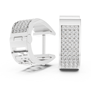 Pendientes de Aro Anchos de Oro Amarillo de 18K con Moissanita Pavé, Certificados IGI, Joyería Fina de Lujo para Mujer, Aniversario, Fiesta - Product Image 2