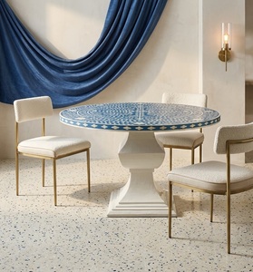 Mesa de Centro Redonda con Pedestal, Decorativa, de Metal, Tamaño y Forma Personalizados para Sala de Estar, Hotel, Cafetería - Product Image 3