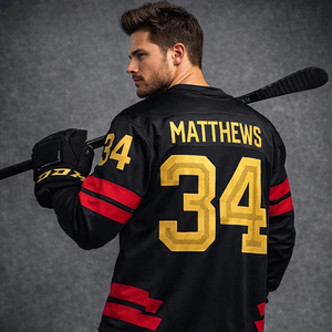 เสื้อฮอกกี้น้ำแข็งดีไซน์ใหม่ปี 2026 คุณภาพสูง พิมพ์ลายแบบรีดร้อนตามสั่ง ออกแบบและโลโก้ได้เอง - Product Image 6