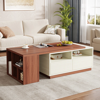 Mesa de Centro Moderna MD01 para Sala de Estar y Oficina, Fabricada en Vietnam, Material de Metal/Madera, 1 Año de Garantía, Muebles para el Hogar