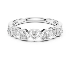 แหวนหมั้นเพชรทรงกลมเพาะเลี้ยงในห้องปฏิบัติการทองคำขาว 14K สำหรับผู้หญิง |   เพชรที่เพิ่งเพาะเลี้ยง - Product Image 1