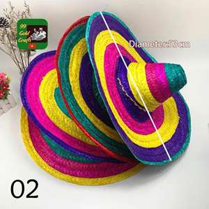 Sombreros de Paja de Ala Ancha de Estilo Étnico Coloridos para Fiestas Mexicanas y Carnavales, Ideales como Regalos para Festivales, Fábrica en Vietnam - Product Image 3