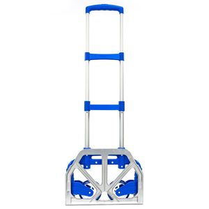 Carrello Pieghevole Portatile in Alluminio Blu, Trolley Richiudibile per Trasporto Bagagli - Product Image 6