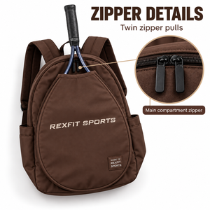 Sac de sport personnalisé pour raquette de squash avec bretelles rembourrées, ouverture à double fermeture éclair, pochette avant pour raquette et rangement latéral - Product Image 5