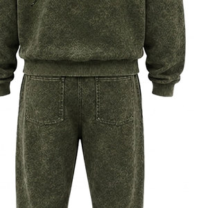 Nuevo Conjunto Deportivo Ligero para Hombre, Tendencia 2026, Lavado Ácido, 100% Algodón, Tallas Grandes, Sudadera con Capucha y Cordón Ajustable, Logotipo con Pedrería, Estilo Casual - Product Image 4