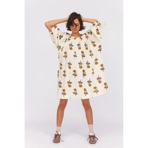 Elegant Handmade Boho Off the Shoulder Floral Print <b>Dress</b> Loose Fit Half Sleeve Knee Length Casual <b>Summer</b> <b>Dress</b> <b>with</b> <b>Pockets</b> - Product Image 2