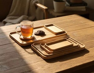 Platos Rectangulares de Madera de Fresno para Servir, Diseño Minimalista Sólido - Product Image 5