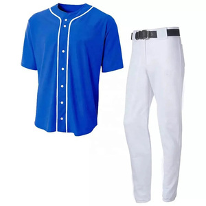 Maillot de baseball rouge pour homme avec manches bleu marine et pantalon blanc, coupe classique, respirant, toutes saisons, impression sublimée - Product Image 5