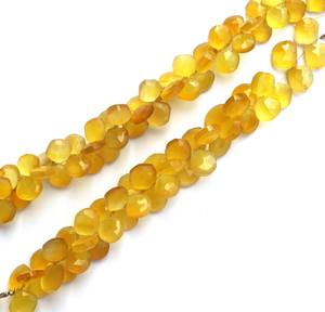 ลูกปัดหัวใจทรงเหลี่ยมจากหินแคลเซโดนีสีเหลืองธรรมชาติ สำหรับทำเครื่องประดับ ขายส่ง - Product Image 3