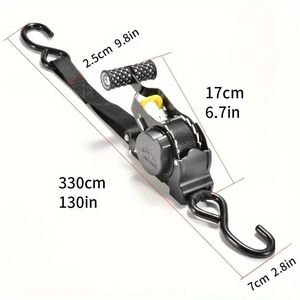 Cinghia di tensione a cricchetto automatica tenditore resistente in acciaio imbracatura per moto bagagli da carico tenuta cintura funzione di recupero No - Product Image 3