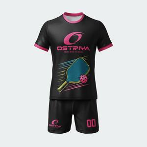 Maillot de pickleball unisexe personnalisé à transfert thermique, impression 3D, respirant, 100 % polyester, anti-UV, col rond, t-shirt de sport - Product Image 1