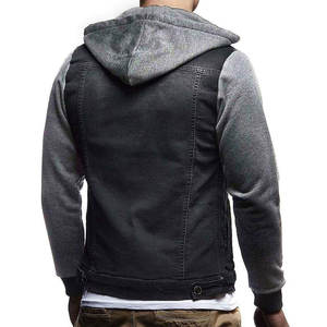 Chaqueta con Capucha de Lona Estilo Denim Azul Vintage para Hombre, Ropa de Calle Ecológica Personalizada, Prenda Exterior Informal de Invierno, Venta al Por Mayor - Product Image 3