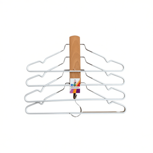 MNJ Perchero plegable de metal con barra de madera 203x133x68mm para almacenamiento en armario - Product Image 2