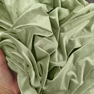 modern pista color velvet fabric 100 percent polyester material soft touch textile cloth <b>for</b> gorgeous evening gown and stylish - Product Image 4