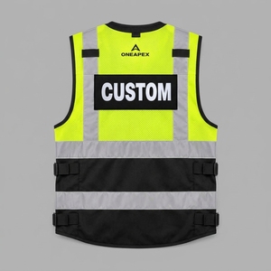Chaleco de Seguridad de Alta Visibilidad ONEAPEX Clase 2, Reflectante, Impermeable, con Luz LED Intermitente, Múltiples Bolsillos y Opción de Logotipo Personalizado - Product Image 6