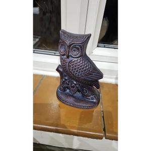 Escultura de búho de bronce hecha a mano, artículos decorativos para mesa de sala de estar, para el hogar - Product Image 1