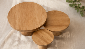 Juego de 3 Soportes para Pastel Hechos a Mano con Madera de Mango y Acacia, Exhibidores Rústicos para Postres, Bandeja de Servicio con Pedestal, Decoración para Bodas - Product Image 6