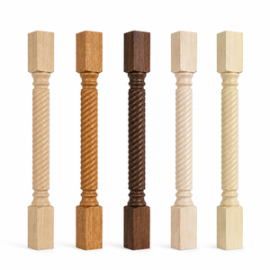 Solid Wood Twisted Newel Post 3.5x3.5x35.5 Inch Traditional Stair Part for Staircase Durable Design - Product Image 1