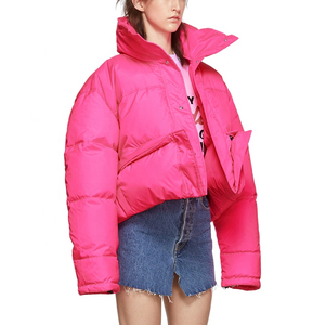 Veste courte en duvet pour femme, directement de l'usine, pour temps froid, fermeture éclair intégrale, chaude et isolée, manteau matelassé pour femme - Product Image 4