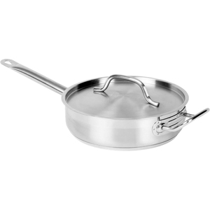 Creative Quality Stainless Steel Fry <b>Pan</b> with Lid Induction Ready Deep Frypan Heavy-Duty Cookware for Home & Restaurant Kitchen - Product Image 1