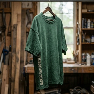 เสื้อยืดคอตตอนสตรีทแวร์วินเทจทรงโอเวอร์ไซส์ ไหล่ตก พิมพ์ลายคุณภาพสูง เนื้อผ้าหนา เสื้อยืดผู้ชาย - Product Image 6