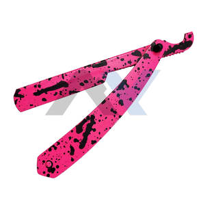 ที่วางมีดโกนแบบพับได้ ลายใบมีดตุรกี สีชมพูและดำเคลือบผง สำหรับมีดโกนตรง - Product Image 4