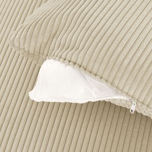 Moderno divano a 4 posti in velluto a coste Beige per soggiorno divano a sedere profondo con tazza e porta telefono porte di ricarica - Product Image 4