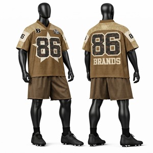 Ensemble de maillot et short de football américain de qualité supérieure, uniforme sportif respirant, vêtements d'équipe personnalisés pour les entraînements et les matchs - Product Image 1