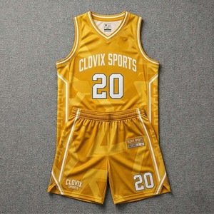 Clovix Sports Nouveauté Ensemble d'uniformes de basketball personnalisés pour adultes, maillot de sport imprimé en polyester à séchage rapide - Product Image 2