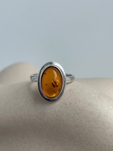 Bague en ambre baltique naturel, argent sterling 925, bague faite à la main, ambre taillé ovale, bijoux en argent, fournisseur en gros - Product Image 4