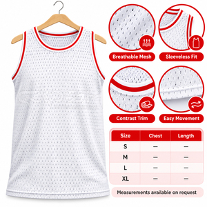 Cosh International Sorority Sisterhood White <b>Mesh</b> Basketball Tank <b>Top</b> Round Neck Sleeveless Breathable Polyester Jersey Unisex - Product Image 6