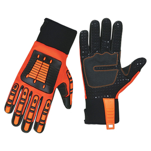Gants de mécanicien en cuir de haute qualité fabriqués au Pakistan, dernier design, double paume, anti-coupure et antidérapants. - Product Image 1