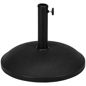 Base per Ombrellone Rotonda in Cemento da Esterno da 55 libbre, 20 pollici, per Terrazze, Portici, Cortili, con Foro Variabile per Ombrellone in Poliestere - Product Image 1