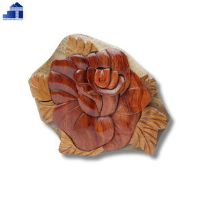 Wooden Sunflower Wall Mounted <b>Storage</b> <b>Rack</b> Handmade Rustic Round Design For <b>Kitchen</b> Or Bathroom Use - Product Image 6