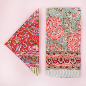 Bandana en coton imprimé à la main motif floral, tendance, pour l'été, bracelet unisexe, accessoire de couverture pour poils d'animaux, foulards Paisley - Product Image 1