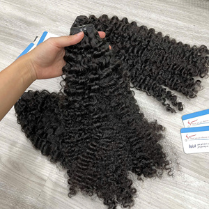 Raw Burmese Curly Human Hair Extensions Vietnamese Virgin Hair Bundles Double Drawn Natural Texture ready to ship - Product Image 4